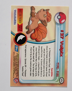 1999 Pokemon TV Animation Series 1 #37 Vulpix Blue Logo - Image 2