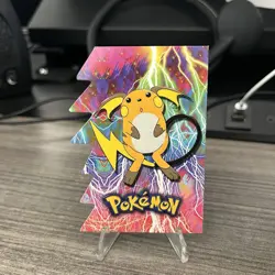 2001 Topps Pokemon TV Animation Raichu League Champions Embossed Die-Cut 6/18 - Image 1