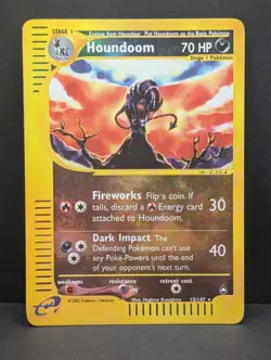 Houndoom 015/147 Aquapolis Reverse Holo Rare Pokemon TCG Nintendo MP - Image 1