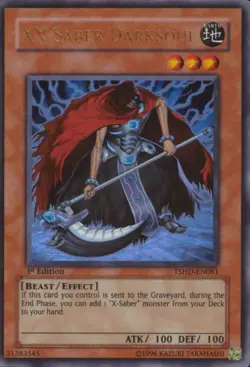 1x (NM) XX-Saber Darksoul - TSHD-EN081 - Ultra Rare - 1st Edition YuGiOh - Image 1