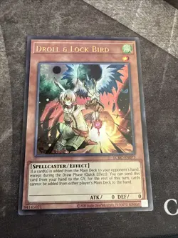 Yugioh Droll & Lock Bird LCKC-EN077 Ultra Rare NM - Image 1