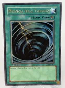 MYSTICAL SPACE TYPHOON MRL-047 1ST EDITION YUGIOH CARD HOLO RARE - Image 1