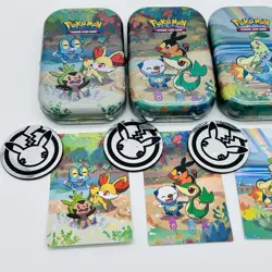 EMPTY Pokemon Celebrations Mini Tin Lot Of 4 W Art Cards & Coins - Image 5