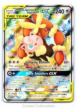 Mega Lopunny & Jigglypuff GX 226/236 - Cosmic Eclipse - Pokemon Card - Near Mint - Image 1