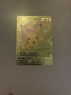 Pikachu V 170/185 Gold Foil Fan Art Custom Pokemon Card 190HP Display Collectibl - Image 1