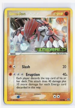 Groudon Reverse Holo 14/106 EX Emerald 2005 LP Pokemon Card - Image 1