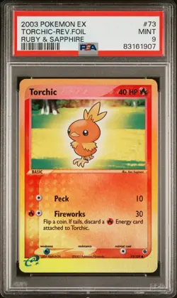 Torchic PSA 9 - 73/109, EX Ruby & Sapphire - Reverse Holo - Pokemon Card - Image 1