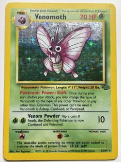Venomoth 13/64 Holo Rare Jungle Pokemon Card LP - Image 1