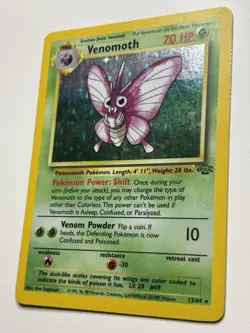Venomoth 13/64 Holo Rare Jungle Pokemon Card LP - Image 3