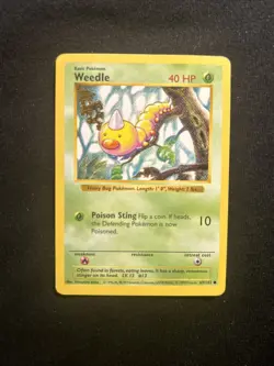 Shadowless Weedle 69/102 Common Base Set Pokemon Card - Image 1