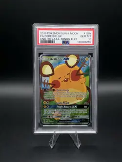 PSA 10 Dedenne GX 195a/214 Unbroken Bonds 2019 Alt Trainer Toolkit Pokemon Card - Image 1
