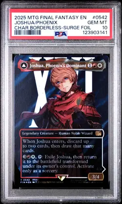 3141 Joshua Phoenix Dominant 2025 MTG Final Fantasy #0542 Surge Foil PSA 10 - Image 1