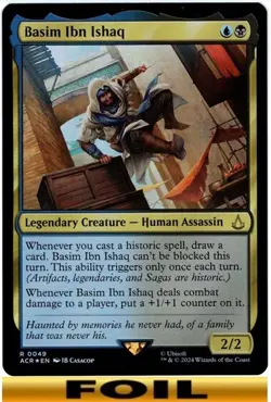 1x - Basim Ibn Ishaq - FOIL #49 - Assassin's Creed - NM MTG - Image 1