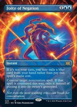 *FOIL BORDERLESS* Force of Negation - Double Masters 2022 (R) - MTG - Image 1