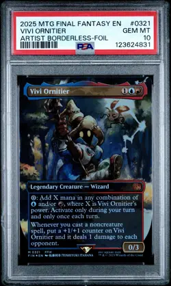 4831 Vivi Ornitier 2025 MTG Final Fantasy #0321 Artist Foil PSA 10 - Image 1