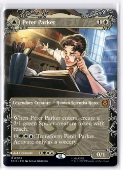 Peter Parker (0208) (Borderless) 208 MTG Marvel's Spider-Man Non-Foil NM/M - Image 1