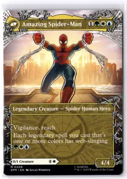 Peter Parker (0208) (Borderless) 208 MTG Marvel's Spider-Man Non-Foil NM/M - Image 2