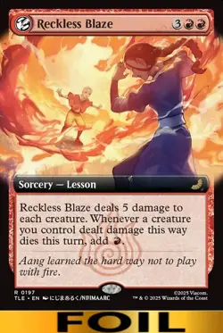 1x - Reckless Blaze - FOIL EXTENDED ART #197 - Avatar: Eternal - NM MTG - Image 1