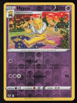 Pokemon Hypno 061/195 SWSH12: Silver Tempest Reverse Holo Pack Fresh - NM - Image 1