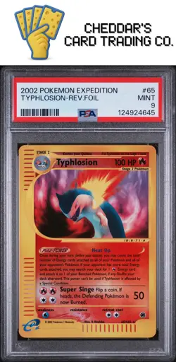 2002 Pokemon Expedition Typhlosion-Rev.Foil #65 PSA 9 (New Cert!) - Image 1