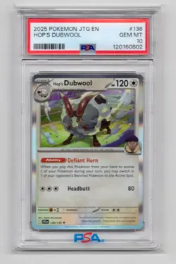 2025 POKEMON JTG EN HOP'S DUBWOOL 136/159 GEM MT PSA 10 - Image 1