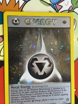 2000 WOTC Pokemon Metal Energy 19/111 Neo Genesis 1st Edition LP ?? DOUBLE Swirl - Image 5