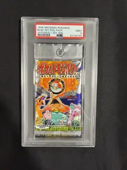 Pokemon Base Set Japanese 291 Yen Authentic Sealed Booster Pack PSA 9 - Image 1
