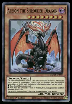 Yugioh! Albion the Shrouded Dragon DAMA-EN008 Super Rare 1st Ed MP - Image 1