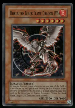 Yugioh! Horus the Black Flame Dragon LV6 SOD-EN007 Super Rare VLP - Image 1