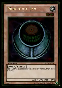 Yugioh! Morphing Jar PGLD-EN081 Gold Rare 1st Ed LP - Image 1