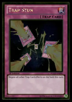 Yugioh! Trap Stun PGLD-EN090 Gold Rare 1st Ed LP/MP - Image 1