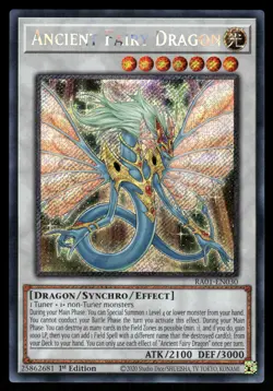Yugioh! Ancient Fairy Dragon (Platinum Secret Rare) RA01-EN030 - Image 1