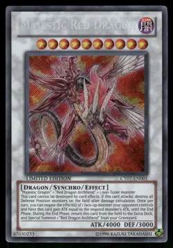 Yugioh! Majestic Red Dragon CT07-EN001 Secret Rare MP - Image 1