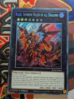 Yugioh - Blaze, Supreme Ruler of all Dragons - BLTR-EN045 - Secret Rare - NM - Image 1