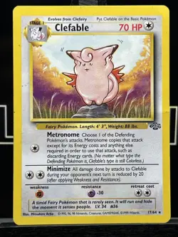 Pokemon Clefable Jungle 17/64 Unlimited Regular Rare Card WOTC MP - Image 3