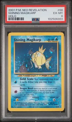 Shining Magikarp Neo Revelation 66/64 Holo Pokemon Card 💎PSA 6💎 - Image 1