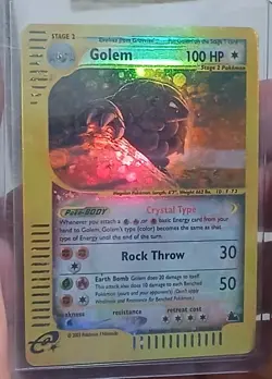 Pokemon Crystal Golem Skyridge Secret DiY Placeholder Card 148/144 NM+ - Image 1