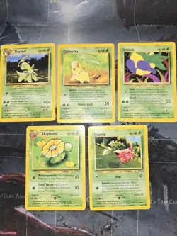 Neo Genesis 5 Card Lot Bayleef, Chikorita, Oddish, Skiploom, Hoppip HP/DAM - Image 1