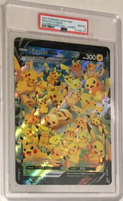 2021 Pokemon SWSH Black Star Promo PSA 8 Pikachu V Union JUMBO CARD - Image 1