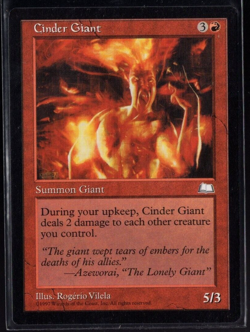 Cinder Giant 1997 Uncommon Vintage Weatherlight Magic The Gathering Near Mint - Image 1