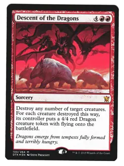 Magic MTG - Dragons of Tarkir DTK 2015 - #133 Descent of the Dragons FOIL x1 - Image 1