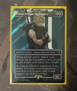 Cloud, Midgar Mercenary (Borderless) (Surge Foil) Final Fantasy Foil Mint 🔥 NM - Image 1