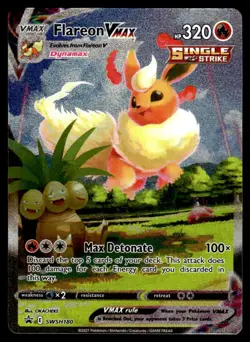 2021 Pokemon Sword & Shield Promos SWSH180 Flareon VMAX Light Play - Image 1