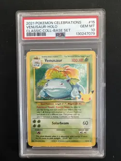 2021 Pokemon Celebrations Venusaur Holo Classic Collection Base Set #15 PSA 10 - Image 1