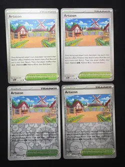 4x Pokemon TCG Artazon 171/193 Reverse - S&V Paldea Evolved PAL Stadium Playset - Image 1