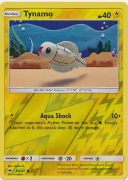 Pokemon - Tynamo - 44/147 - Common - Reverse Holo - Sun & Moon Burning Shadows - - Image 1