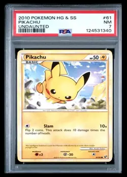 2010 Pokemon Heartgold and Soulsilver Undaunted Pikachu #61 PSA 7 ES6 - Image 1
