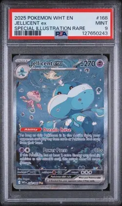 2025 Pokemon Jellicent EX Special Illustration Rare White Flare 168/086 PSA 9 - Image 3