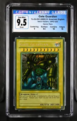CGC 9.5 = 10 GEM MINT Gate Guardian MRD-000 Secret Rare MAX FADED Yugioh - Image 1