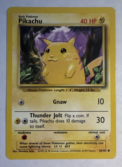 Pikachu 58/102 & Raichu 14/102 Lot Of 2 Base set Pokemon Cards Vintage LP - Image 3